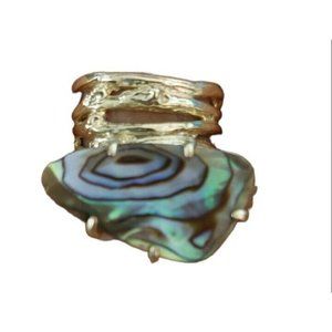 Kendra Scott Cora ring abalone gold tone vintage‎ size 6 cocktail